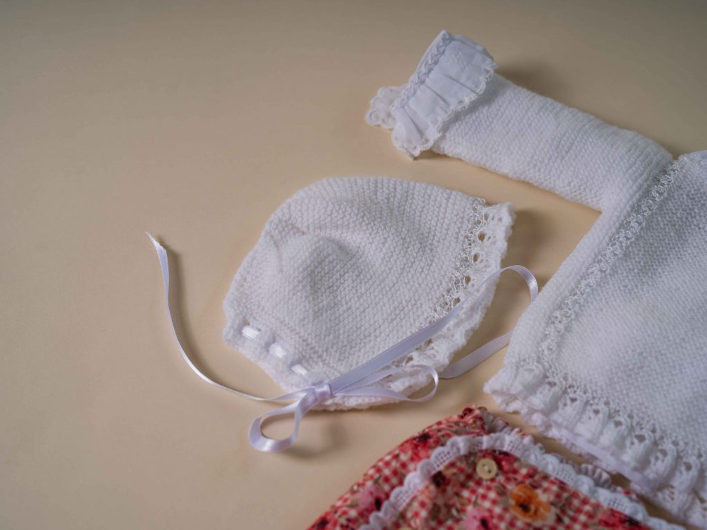 Conjunto de punto niña India | Blanco
