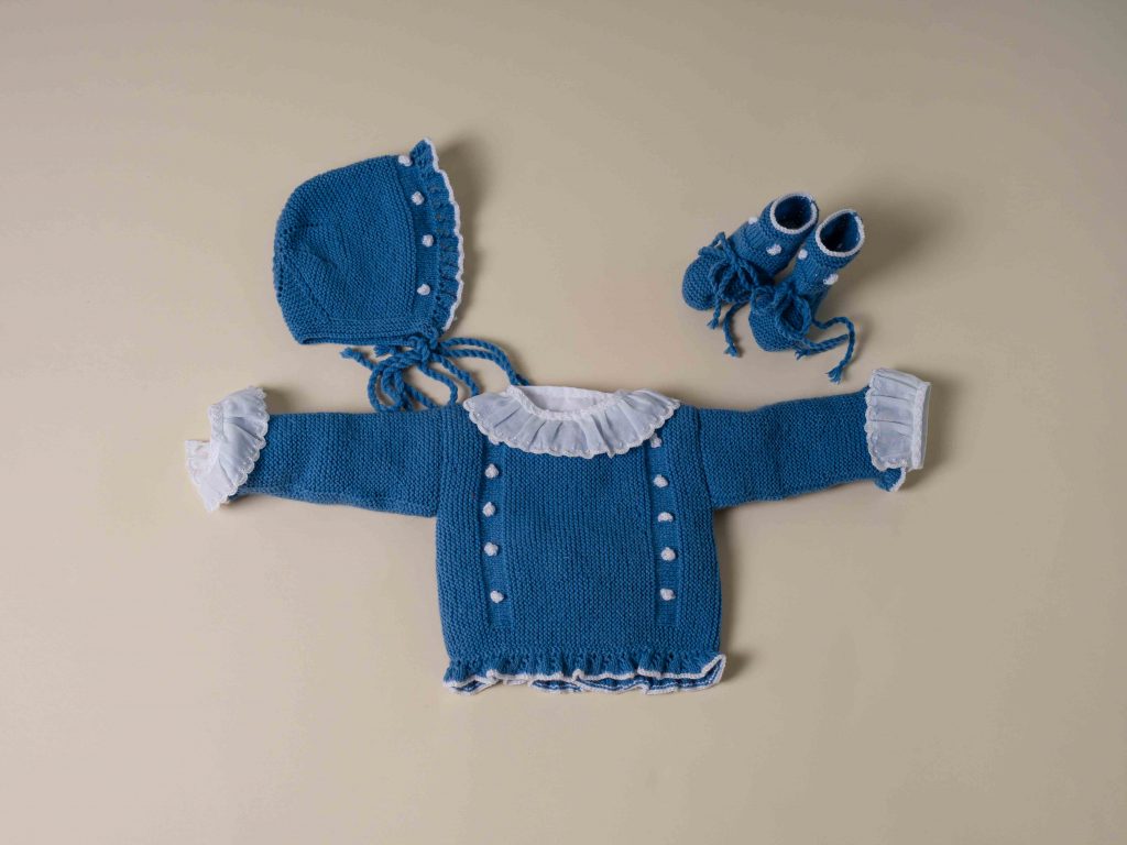 Conjunto de punto niña Bodoques | Azul inglés