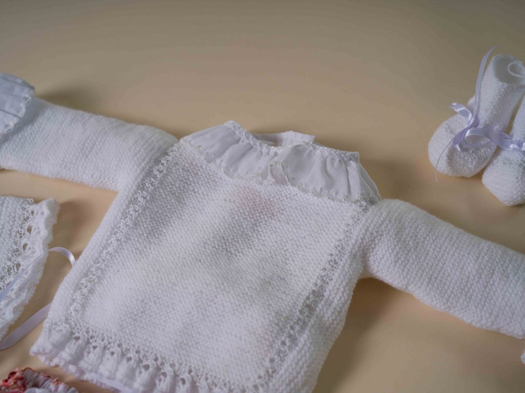Conjunto de punto niña India | Blanco