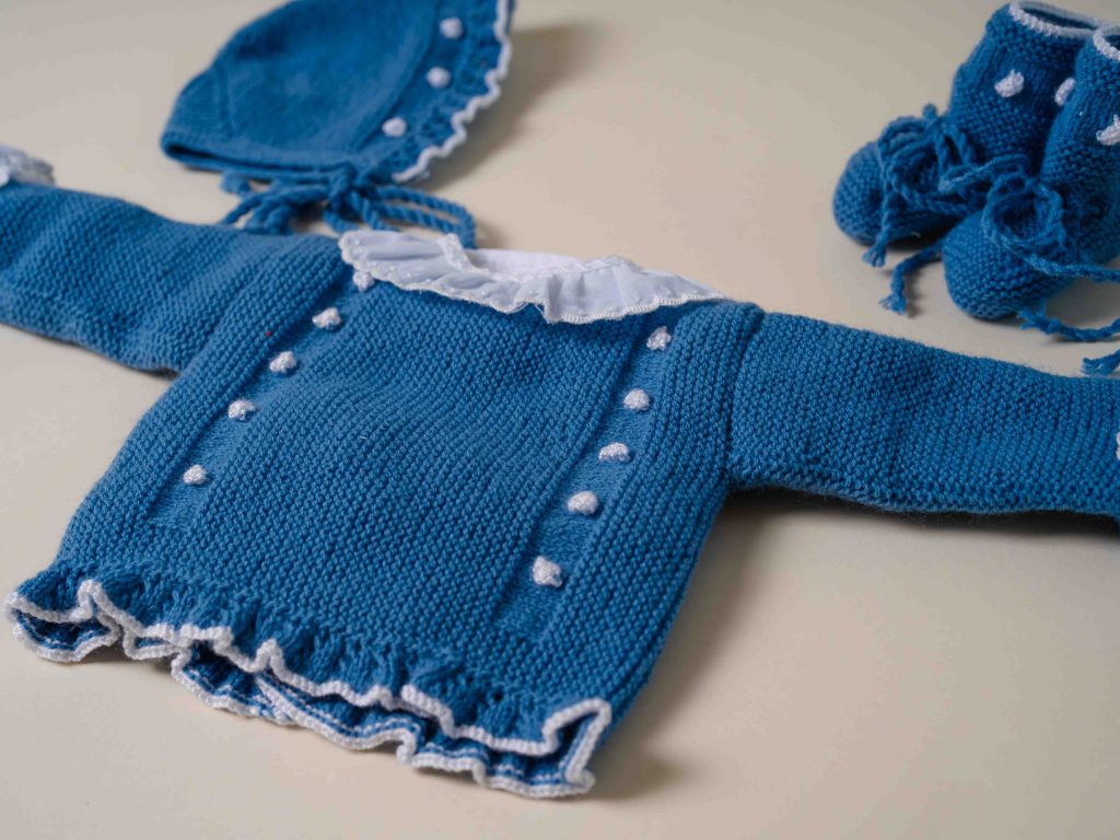 Conjunto de punto niña Bodoques | Azul inglés